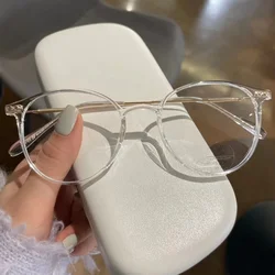 Vintage Round Blue Light Blocking Prescription Eyeglasses - -3.0 (Transparent)