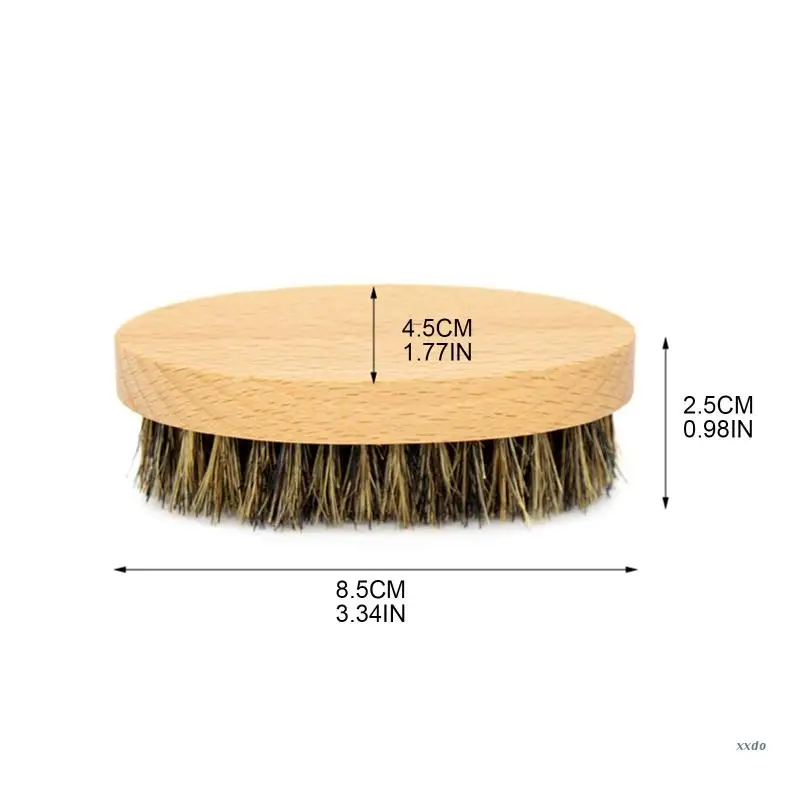 Beard Grooming Brush Oval Wood Handle Facial Hair Boar Bristle Brush Men Beard & Mustache Brush Soften Your Facial Hair images - 6