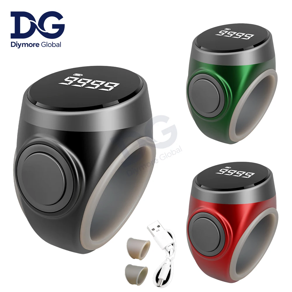 Smart Tasbih Tally Counter Digital Electronic Finger Ring Tally Counter Muslims Tasbeeh Zikr Ring Prayer Type-C Charge