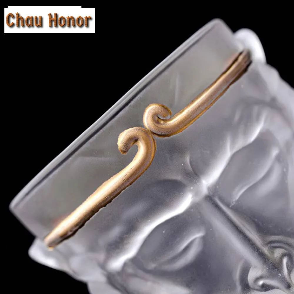 130ml High End Crystal Glass Teacup Creative Wukong Master Cup Men's Large Capacity Water Cup Coffee Mug Chazhan Teaware Gifts