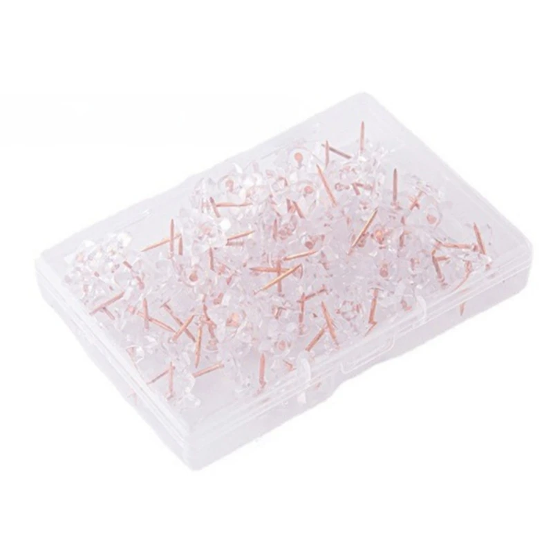 

B36C 100Pcs Transparent Sewing Pin Transparent Pushpin for Fabric Quilting Clothing