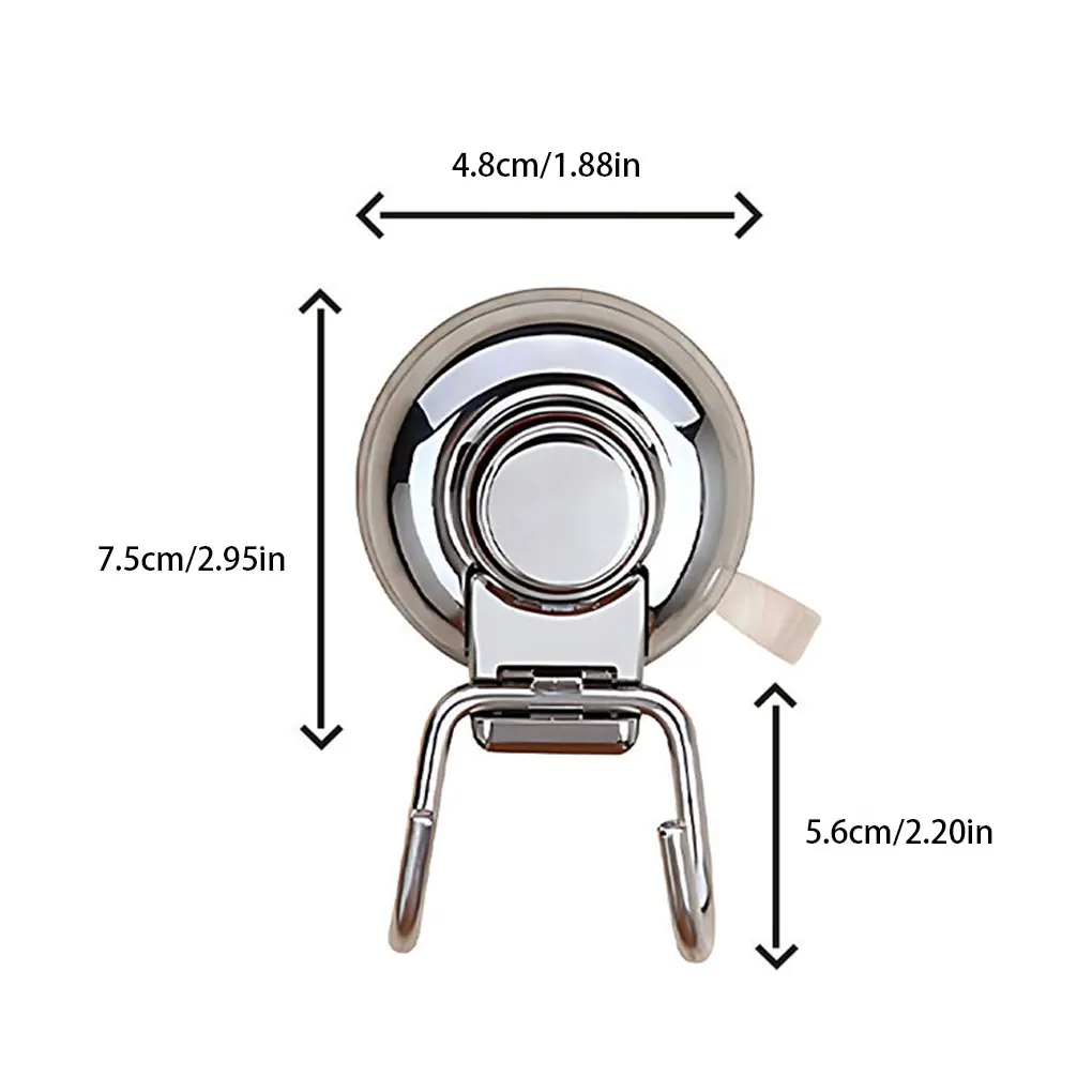 Vacuum Stainless Steel Suction Cup Hook Load capacity 7.5kg Double Hooks Wall Hook Kitchen And Bathroom Moisture-proof