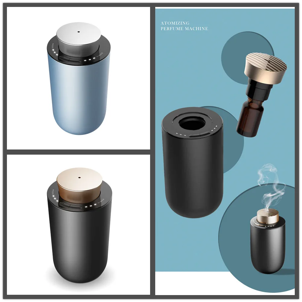 Waterless Aroma Essential Oil Diffuser Aluminum Shell Portable Car USB Auto Aromatherapy Nebulizer Silent Mist Maker For Home