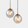 Modern Glass Ball Pendant Lighting Fixture Golden Ring Kitchen Dining Room Bedside Hanging Lamps Luminaire Suspension Lights 3