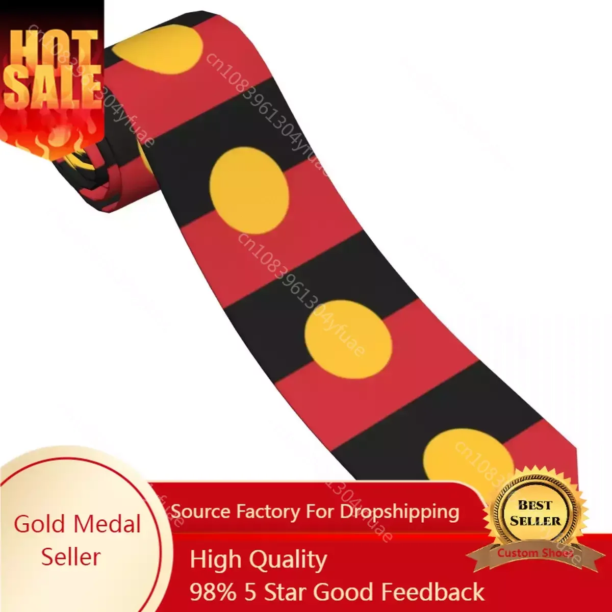 

Classic Tie for Men Silk Mens Neckties for Wedding Party Business Adult Neck Tie Casual Australian Aboriginal Flag Print Tie