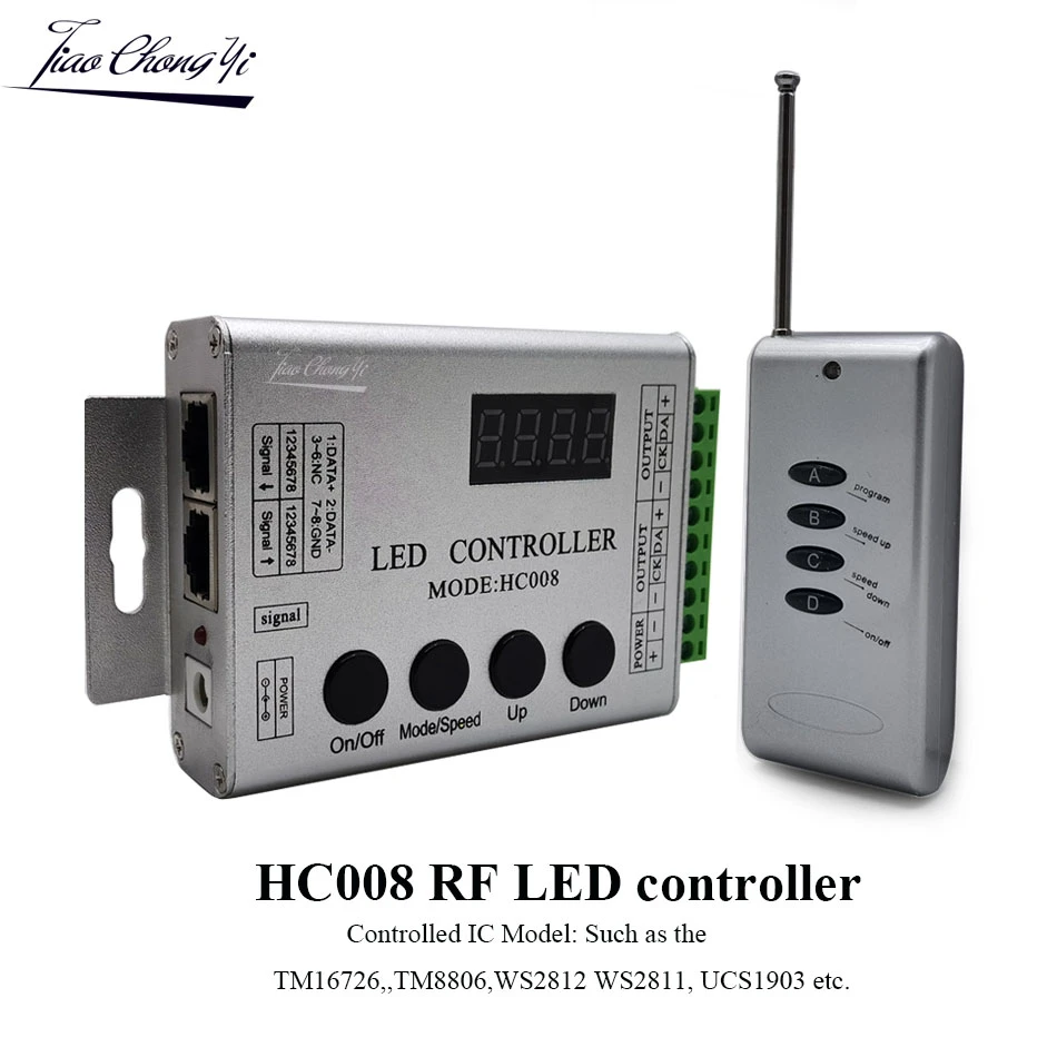Controlador LED RGB programable HC008, 4 teclas, control RF, DC5 24V