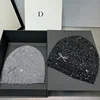 Woman Autumn Winter New Y2k Bow Headgear Silvery Sequined Knitted Hat Girls Ins Designer Fashion Party Cold Skullies Beanies 1