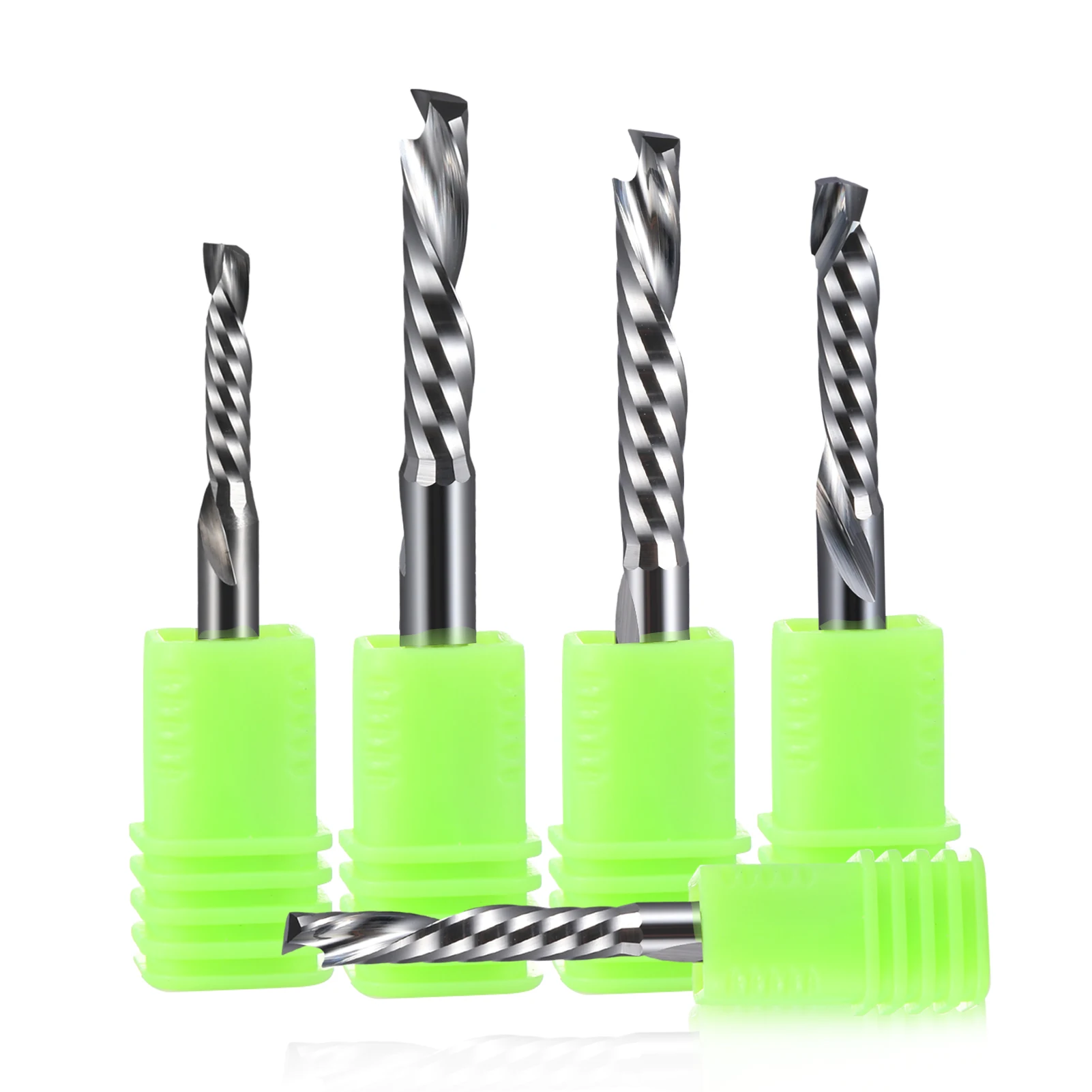 Spiral Router Bits Set - 1/4" Shank, Up & Down Cut For Wood Carving, Engraving, CNC