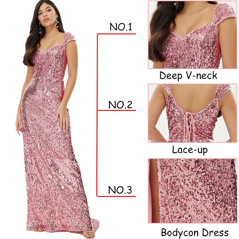 Evening Dresses Sexy Elegant Prom Wedding Evening Dresses For Women Luxury Birthday Party Dress Woman Maxi Sequin Summer Dress