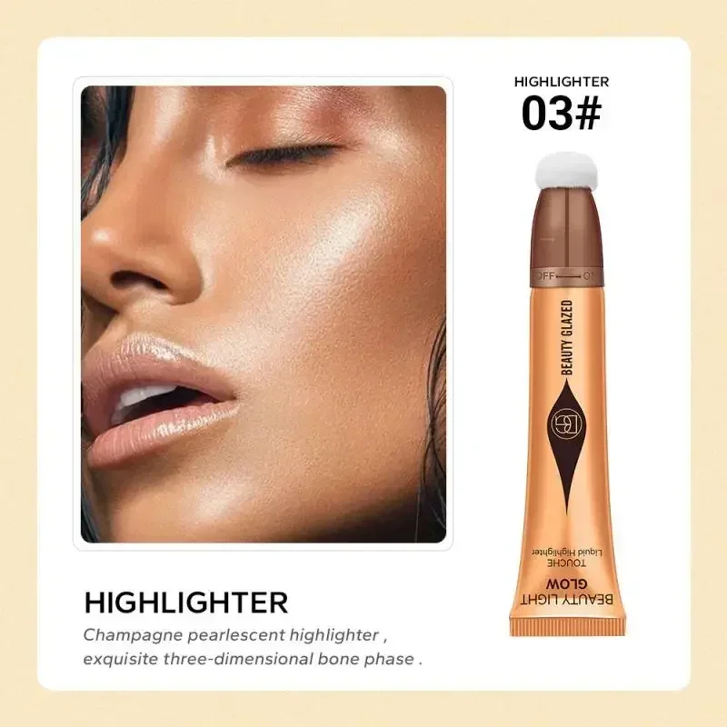 BEAUTY GLAZED 7 Colors Liquid Blush Stick Highlighter Multi Functional Make Up Pen Lip Cheek Waterproof Lasting Cosmetic 3