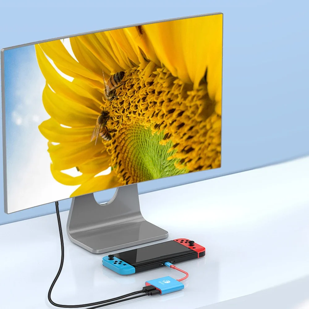 여행 및 게임에 완벽한 HDMI가 포함된 Nintendo 스위치 도킹 스테이션 TYPE-C 허브용 미니 휴대용