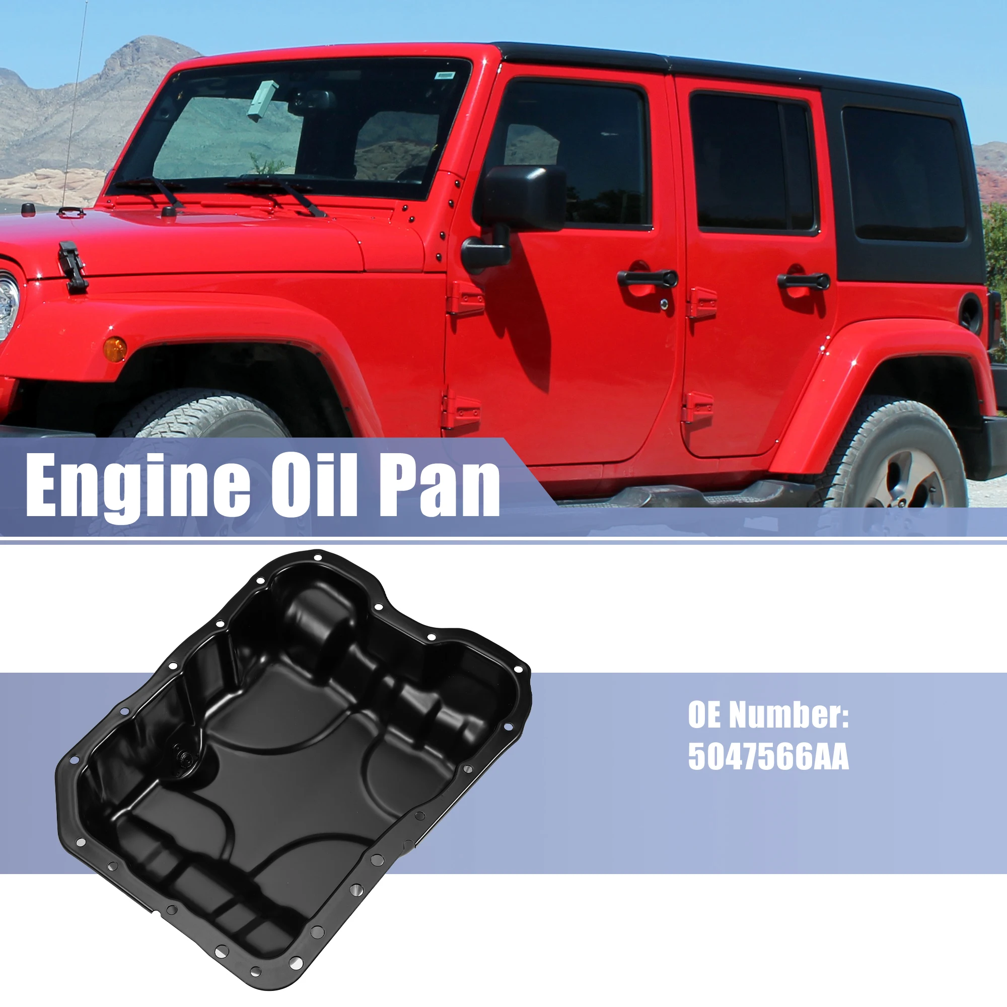 X Autohaux Engine Oil Pan No.5047566AA for Chrysler 200 2015- for Fiat 500X-Ram ProMaster City 2015-