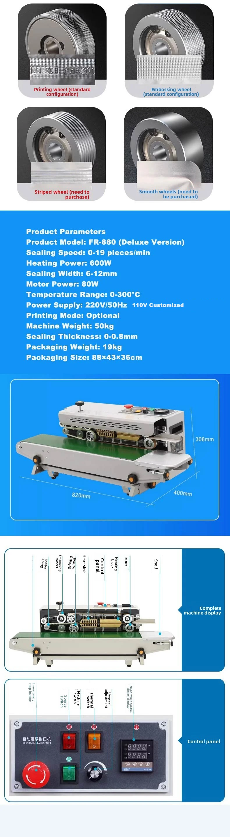 Automatic Horizontal Plastic Film Bag Snack Tea Bag Heat Sealing Machine 0-19m/m