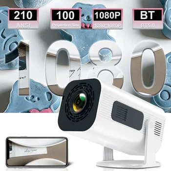 Full HD Android 11 Projector 210Ansi WiFi 6 and Bluetooth Home Theater Portable Beam Mini Projector Meeting Video Pocket Outdoor 2