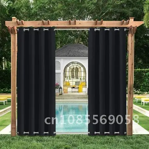 

Garden Bedroom Drapes Porch Gazebo Patio Outdoor Curtain Sun Block Windproof Window Curtains Waterproof Blackout Curtains