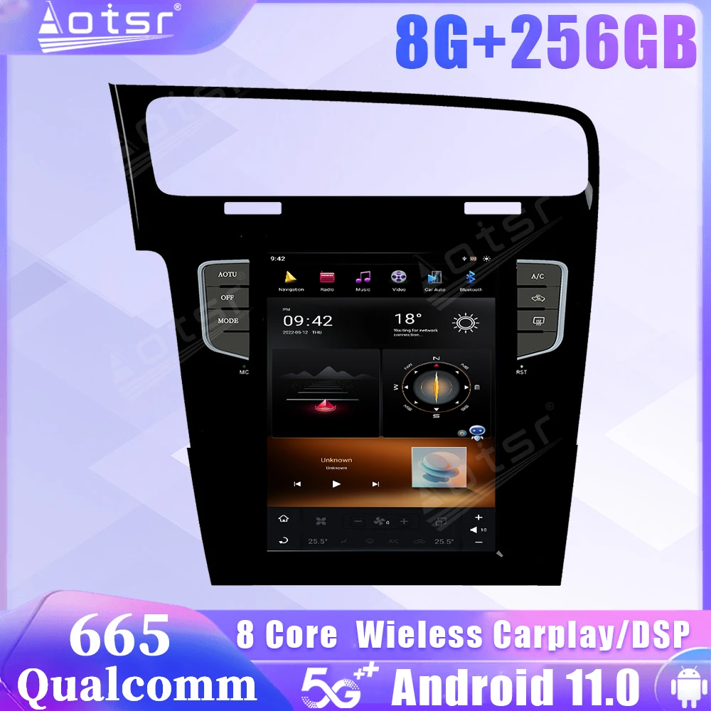 Android 11 Autoradio Schermo Tesla Per Volkswagen Vw Golf 7 2013 2014 2015 2016 5G Sim Lettore Multimediale Carplay Stereo Head Unit
