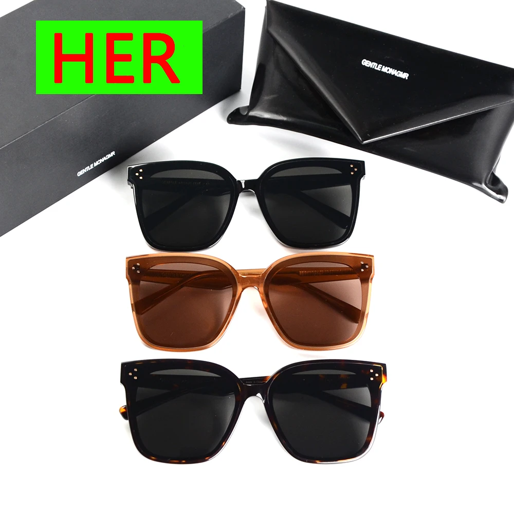 

2020 Fashion Korean GM Glasses oversized HER Sunglasses For Men Women Acetate Polarized SunGlasses UV400 With original Case