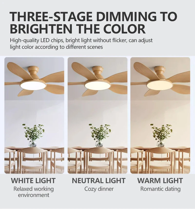 52inch Modern LED 60W Low Floor DC Motor 35W ceiling fan With Remote Control Light 220V