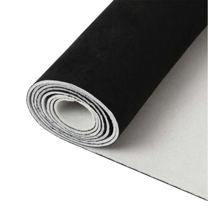 50cm/100cm/200cm*150cm Black Dark Grey Color Suede Velvet with Sponge Roof Fabric Non-adhesive Interior Modification Fabrics