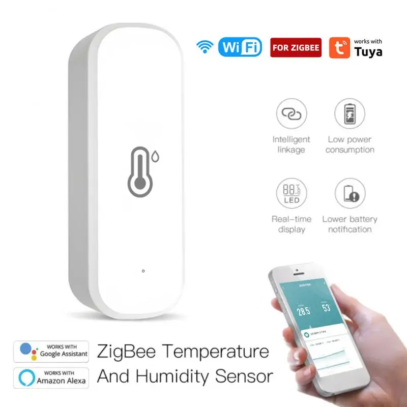 

Tuya Zigbee Wifi Smart Temperature Humidity Sensor Hygrometer Thermometer Detector Smart Home Via Smart Life Alexa Google Home