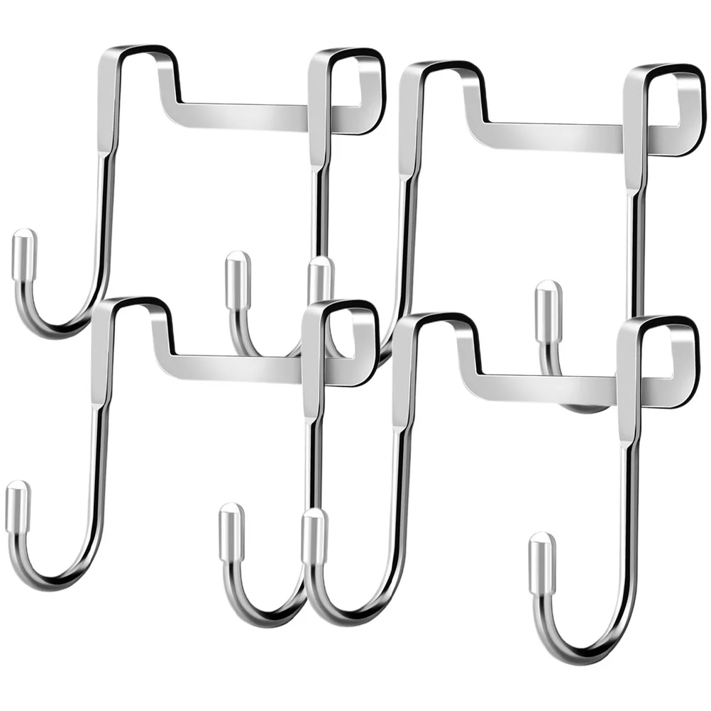 

Double Hook Door over The Towel Rack Punch Free Hanger for Hats Shower Hooks Organizer Hangers Bedroom Back