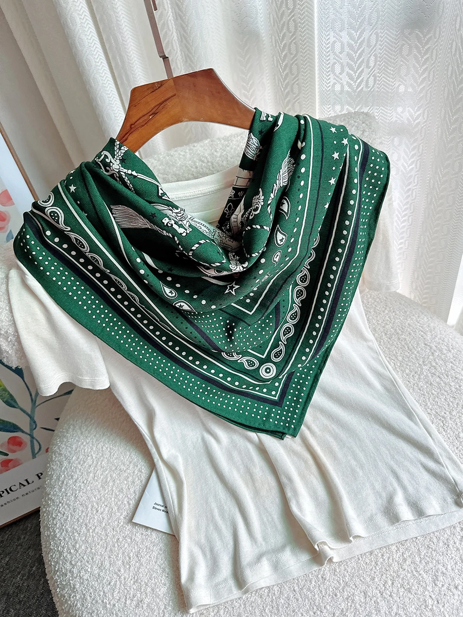 Рисунок 5 - 2023 осенне-зимний зеленый шарф в горошек 140*140 см