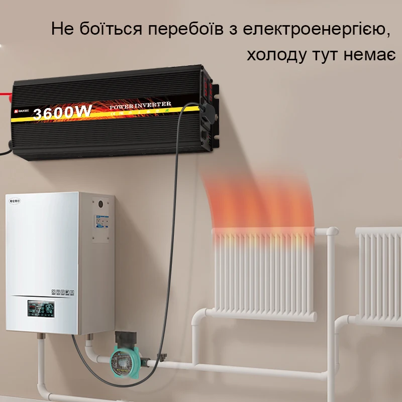 

Power Inverter DC 12v AC 220v Sine Wave For Home Boiler Car inverter 50HZ Voltage Transformer 3600W 2400W 1400W Universal Socket