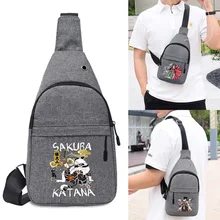 

Men Fashion Crossbody Bag Theftproof Chest Bags Samurai Print Women Multifunction Shoulder Bags Mini Shopping Chest Waist Pack
