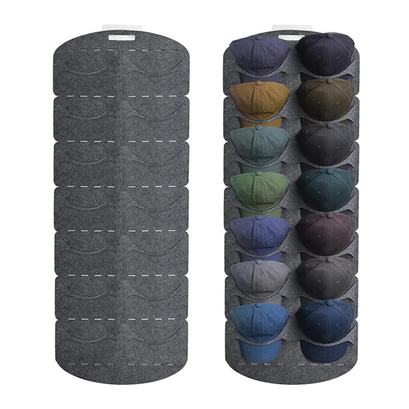 Hanging-Hat-Organizers-for-Bedroom-Closet-Space-Saving-Wall-Door-Felt-Storage-Rack-for-Baseball-Cap.jpg Függő Kalap Szervezők Hálószobás Szekrény Helymegtakarítás Fali Ajtó Filc Tároló Állvány A Baseball Sapka Számára - Image 6
