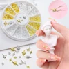 Mix 2 Sizes Gold Silver Starlight Shape Metallic Nail Art Rhinestones Decorations Gem DIY Salon Wheel 2