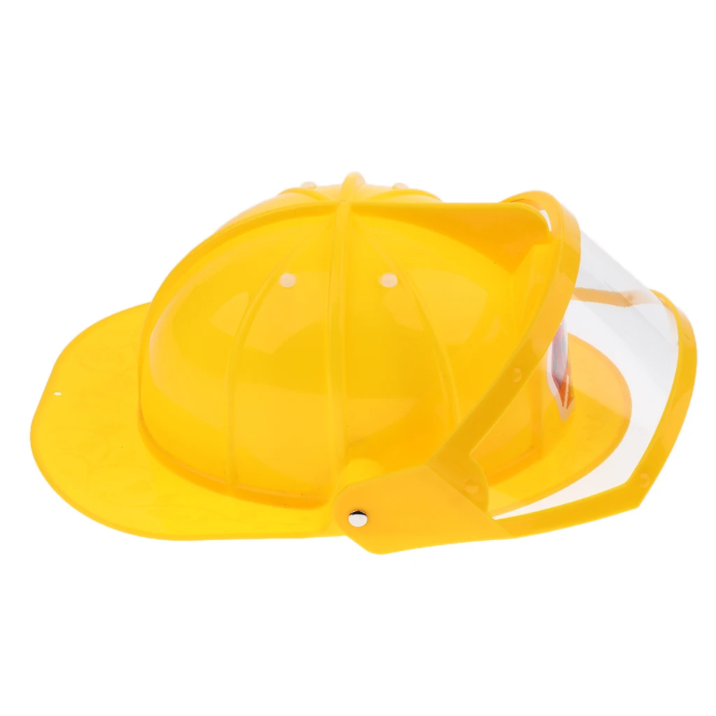 Simulation Role Play Game Toy Gear Fireman Helmet Fire Fighter Hat Kids Cosplay Set Toy-Yellow fireman hat toy