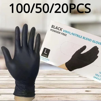 20/50/100pcs schwarze Nitril handschuhe verdickt haltbare Haushalts reinigungs handschuhe Geschirrs pül handschuh für Gartenhaar färbe tattoos-20 50 100pcs schwarze Nitril handschuhe verdickt haltbare Haushalts reinigungs handschuhe Geschirrs p l handschuh f