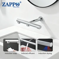 ก๊อกน้ำอัตโนมัติ ZAPPO 3-in-1 พร้อมที่จ่ายสบู่ เครื่องเป่ามือ และก๊อกน้ำอเนกประสงค์ ติดผนัง 1