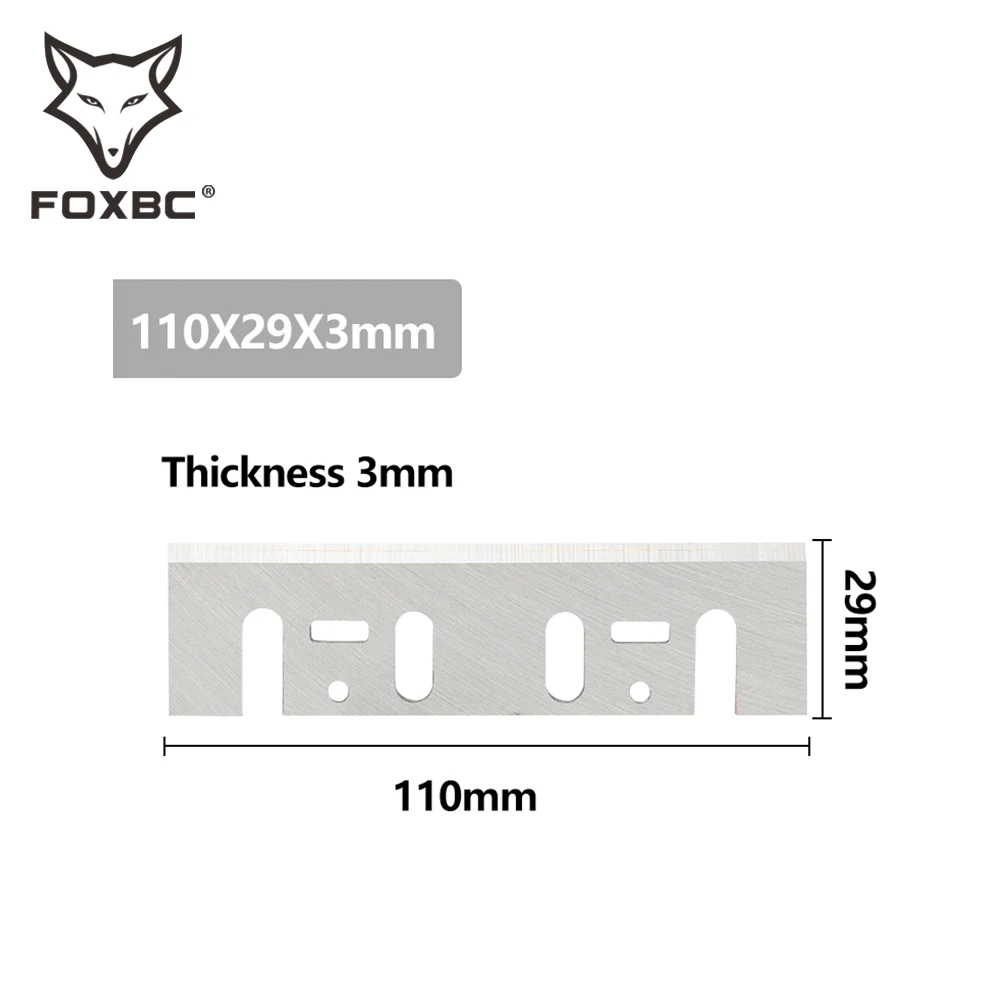 HSS Planer Blade 110mm FOXBC for Makita 1911B 1912B 1002BA Interskol Electric 110x29x3mm Planer Knife Tool 4PCS woodworking tools planer blades