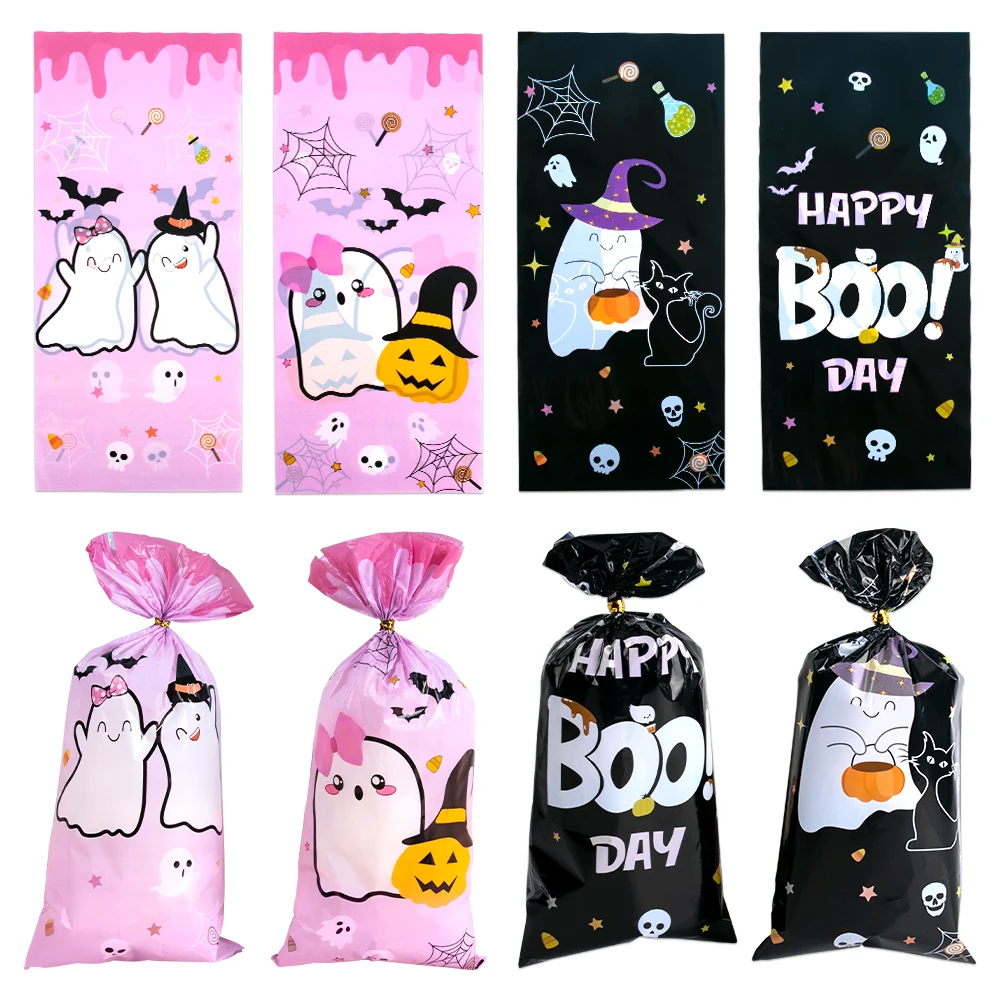 50 stücke Cartoon Geist Kürbis Happy Halloween Süßigkeiten Geschenk Taschen kinder Süßes Oder Saures Taschen Party Dekoration Bevorzugung Geschenk Verpackung Tasche – Detail 4