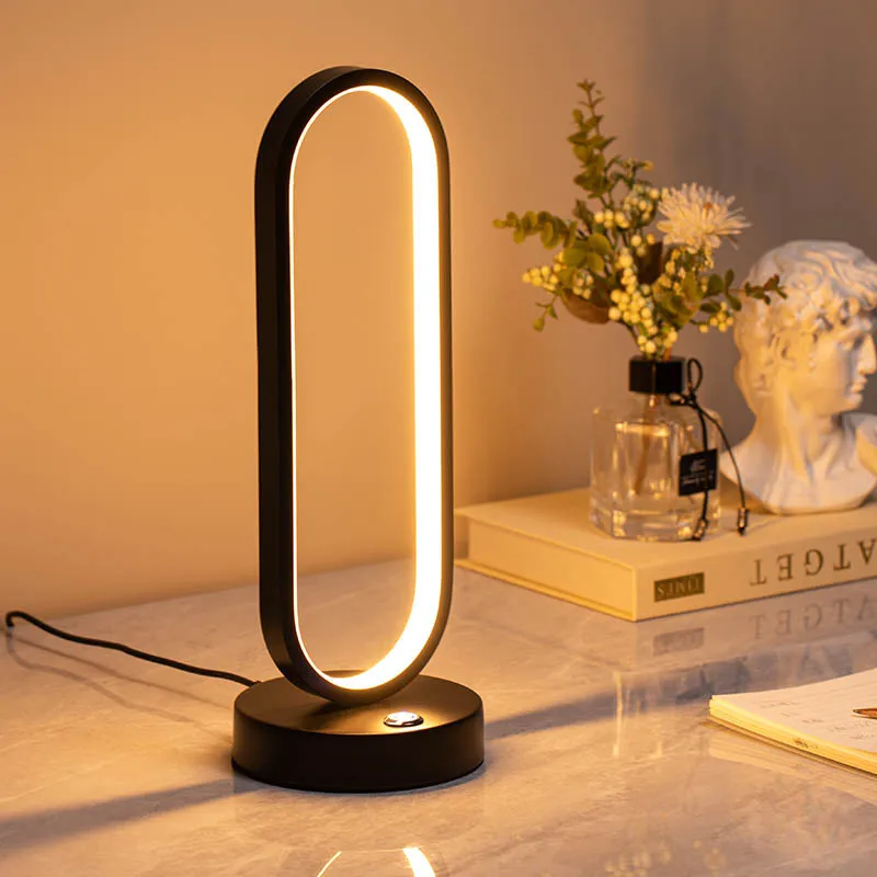 Lampada da tavolo moderna a LED Touch Swith Light per soggiorno camera da letto studio sul comodino protezione degli occhi decorazione del desktop Luminaria ambientale_voghion.com