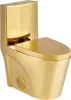 Dual-Flush Elongated One-Piece Toilet with High Efficiency Flush in Shiny Gold The sharply modern forms of the one-piece toilets 1