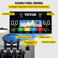 Machine à glaces molles VEVOR grande capacité 20-28L/H, puissance 2200W, double trémie de 6 litres avec panneau LCD pré-refroidi et plateau à œufs 6