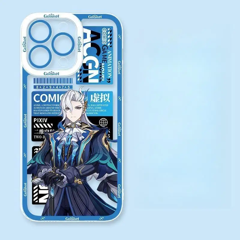 Cartoon Genshin Impact Furina Clear Phone Case Cover