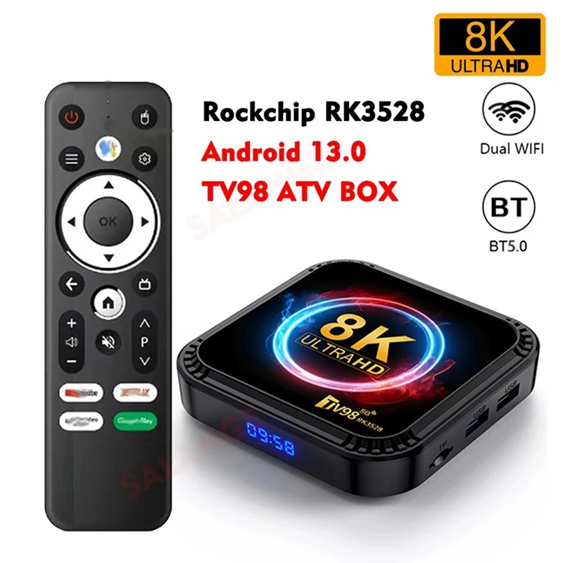 스마트 TV 박스, 안드로이드 13, 8K HD, 2.4G 및 5G 와이파이 미디어 플레이어, 미니 셋톱 박스, TV98, RK3528
