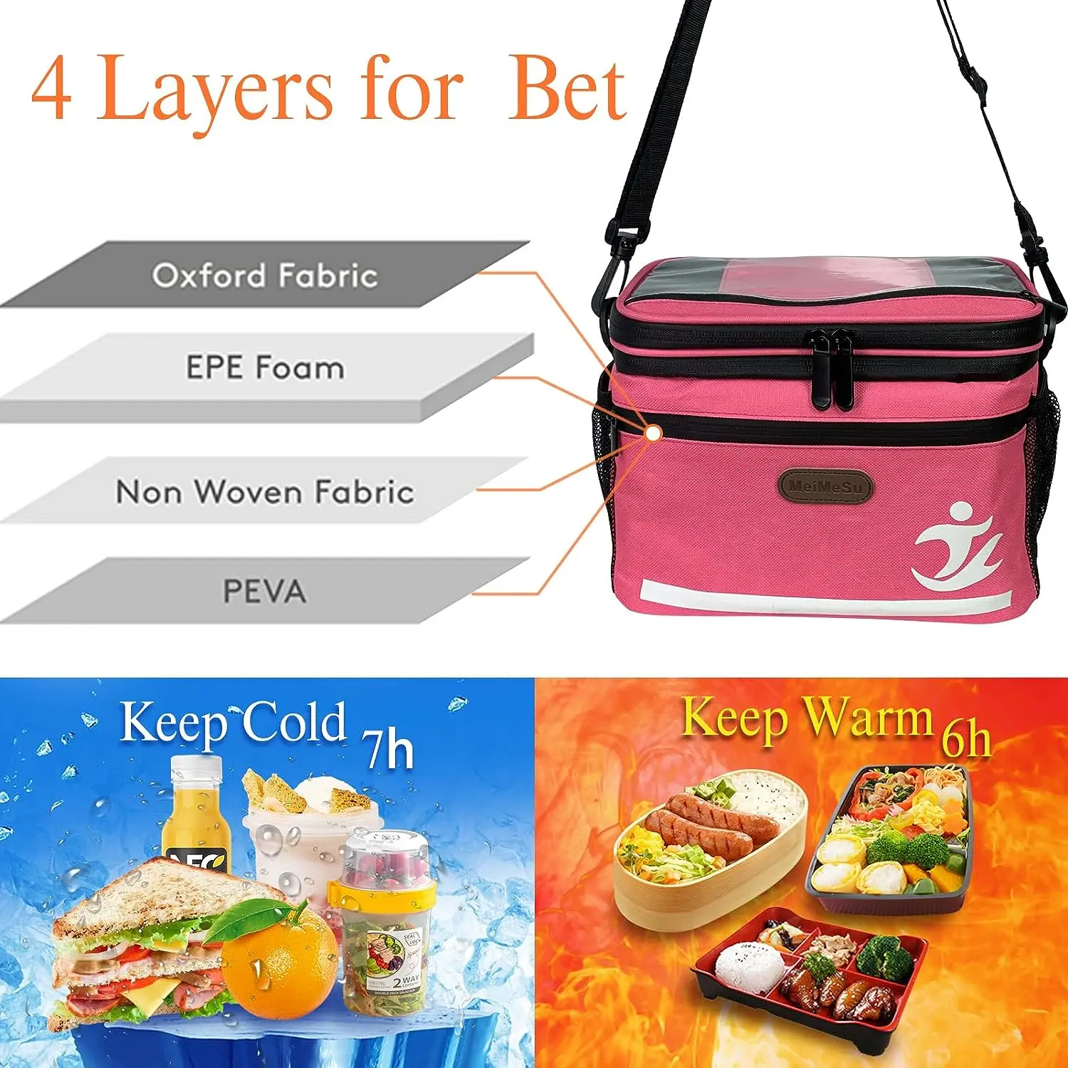 6L Woman Girl Watertight  Leakproof Waterproof and Insulated Lunch Bag  Picnic Cycling Bag  Outdoor Portable Large Capacity Bag