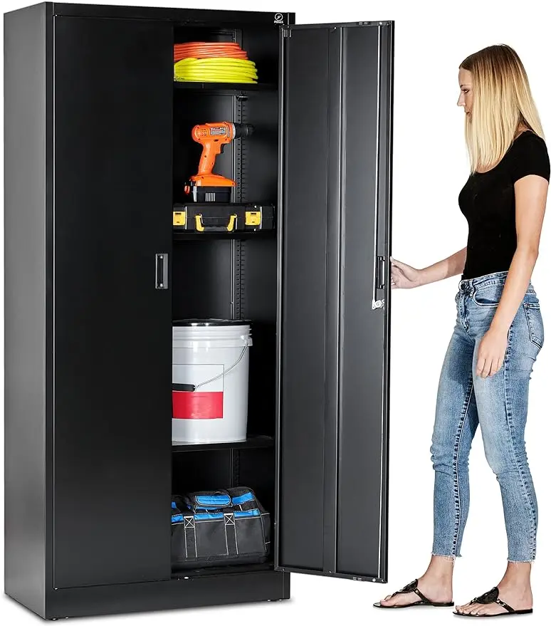 

Fedmax Metal Garage Storage Cabinet - 71-inch Tall Large Steel Utility Locker with Adjustable Shelves & Locking Doors