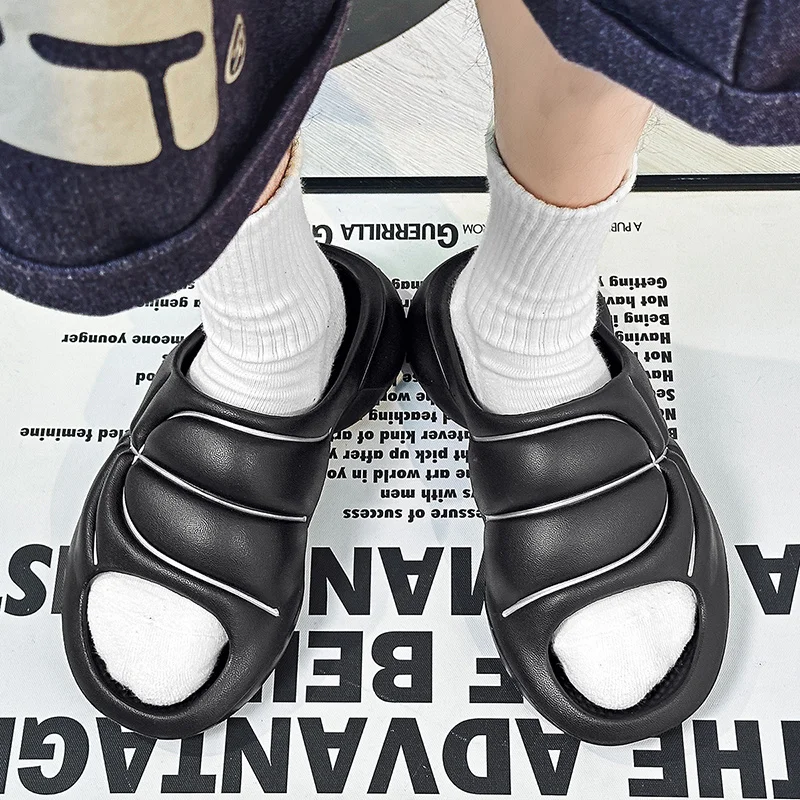 Slip Slippers for Men Non-Slip Slipper for Indoor Outdoor With Thick Sole Super Soft Non-Slip Soft Foam Sliders_voghion.com