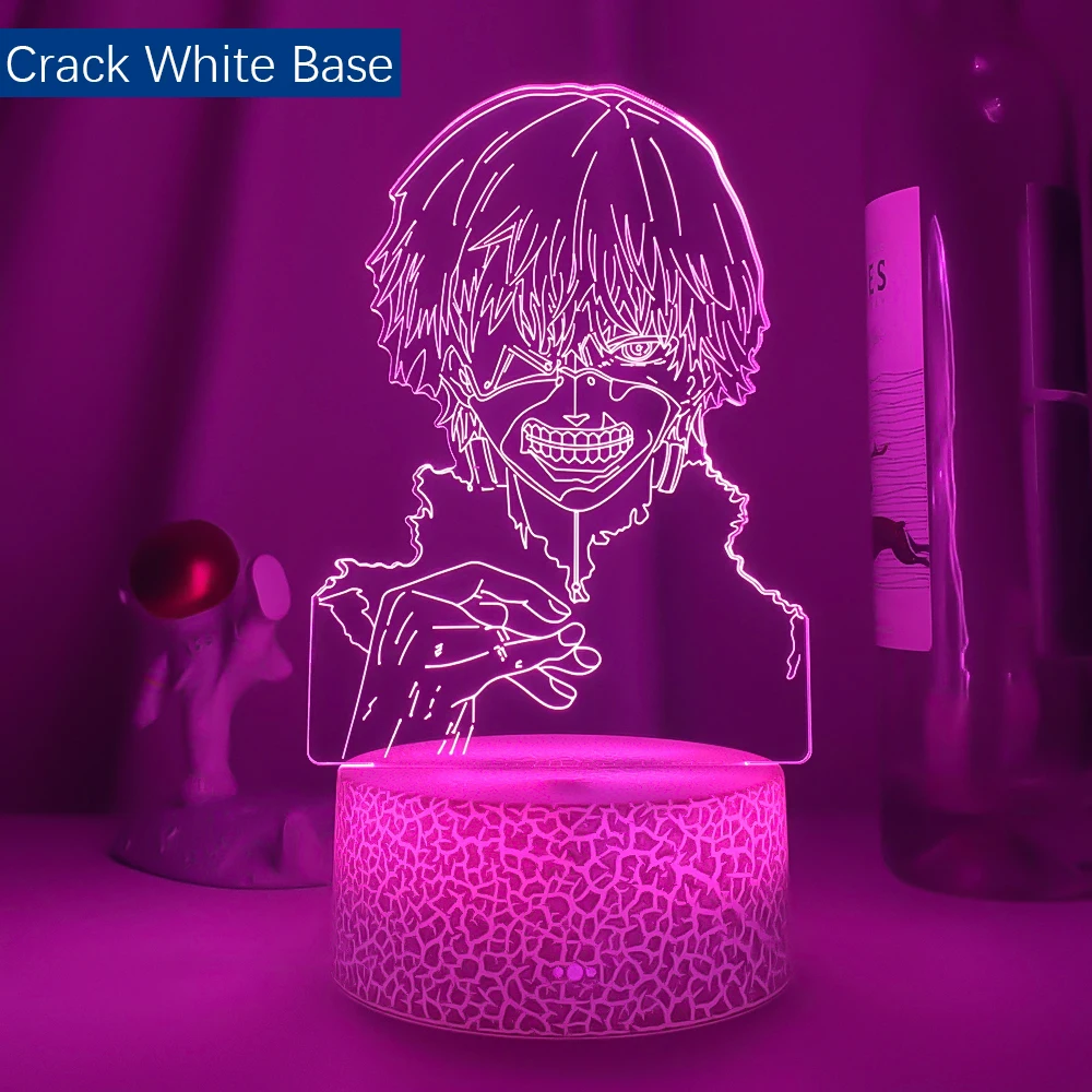 star night light Newest Tokyo Ghoul Ken Kaneki 3d Lamp for Bedroom Decor Nightlight Cool Birthday Gift Acrylic Led Night Light Anime Tokyo Ghoul led night light