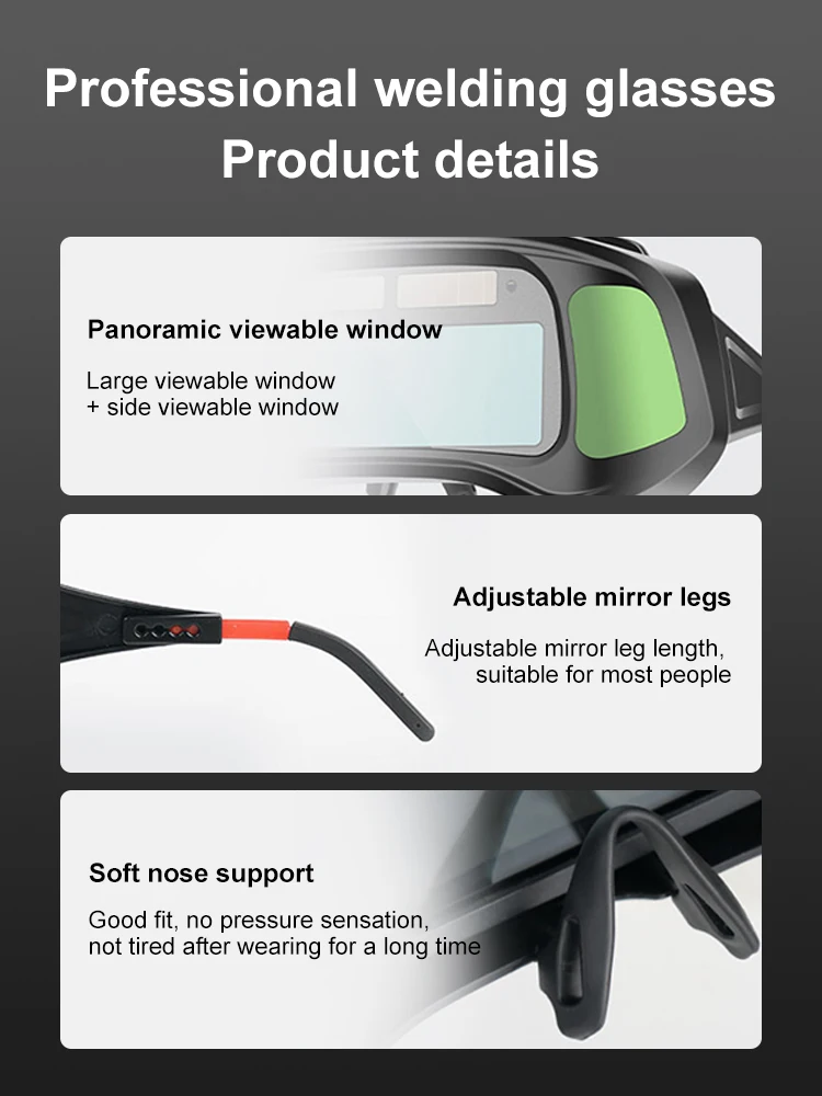 Automatic Darkening Dimming Welding Glasses Anti-glare Argon Arc Welding Glasses Welder Eye Protection Goggles Tools