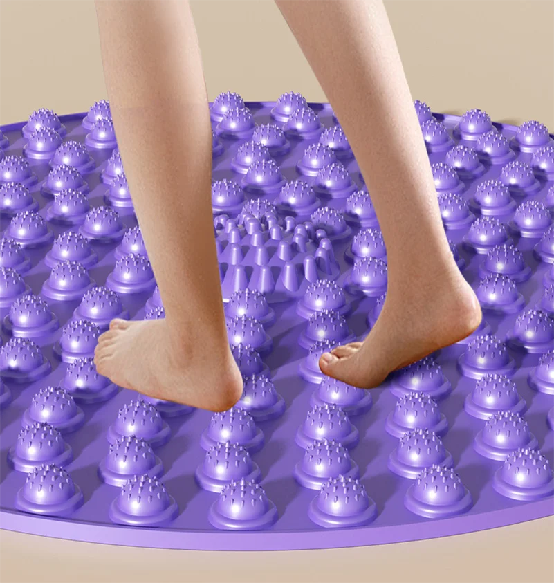 Cushioned Asparagus massage board High-quality Round Portable Toe massager Therapeutic Shiatsu board for Stress relief