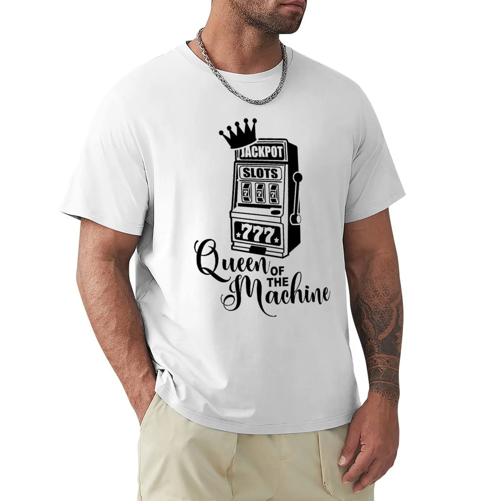 Casino Slot Machine Retro T-Shirt Plain Vintage Anime Designer T Shirt Uomo