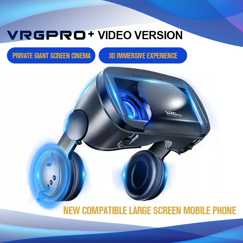 3DSmartHeadsetVirtualRealityGlassesHelmeWithHifiHeadphonesVR