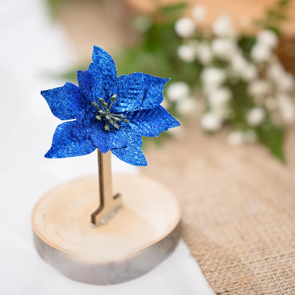 15cm Artifical Christmas Flowers Christmas Tree Decoration Happy New Year Ornaments Xmas Fake Flowers Party Decor