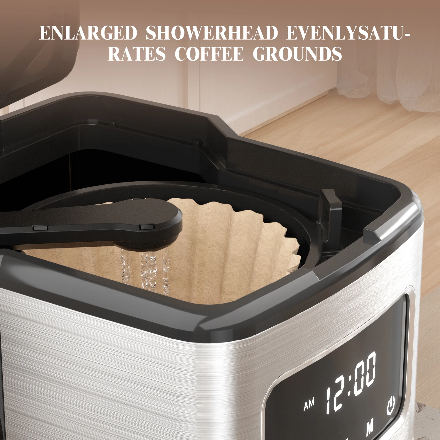 Empstorm Black Coffee Maker with Grinder - ماكينة...